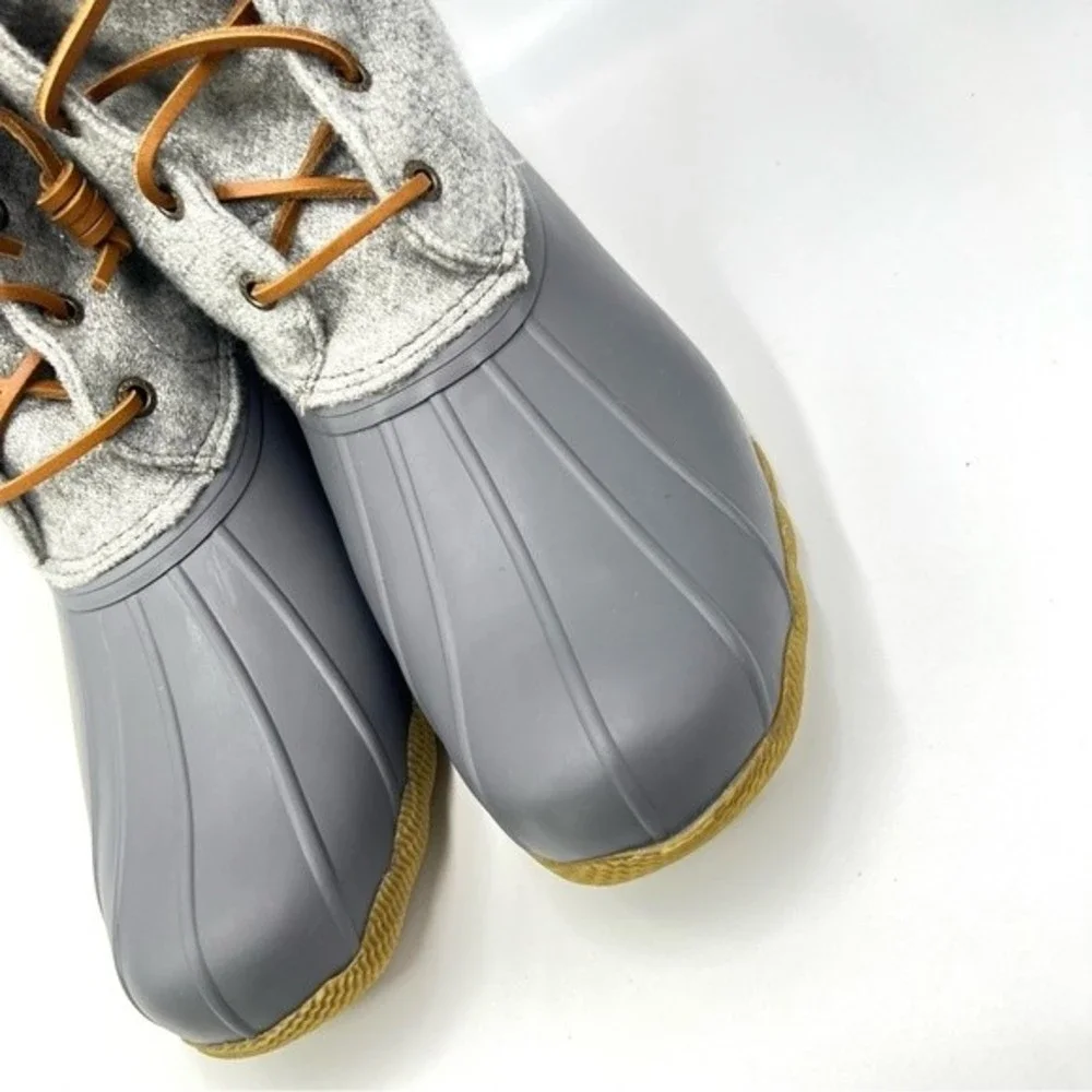Sperry Womens Size 9.5 Saltwater‎ Grey Gray Wool Duck Boots STS82475